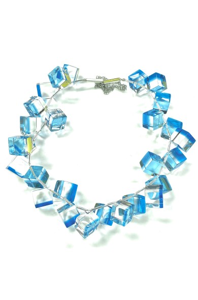 Laurent Guillot Iconic Cube necklace in Dior blue