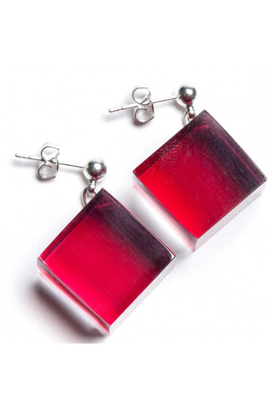 LG - Cubes earrings - red