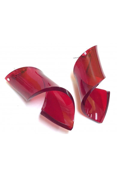 LG - Ribbon earrings - red