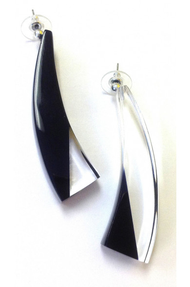 LG - Spiral earrings - black/clear