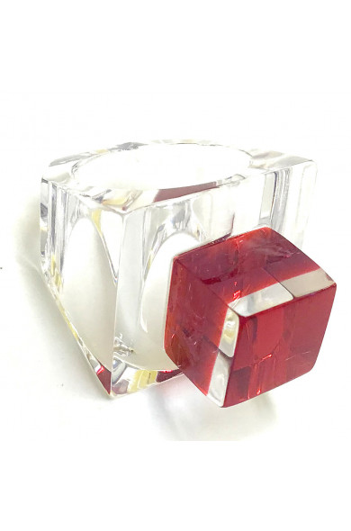 LG - Cubic ring - red