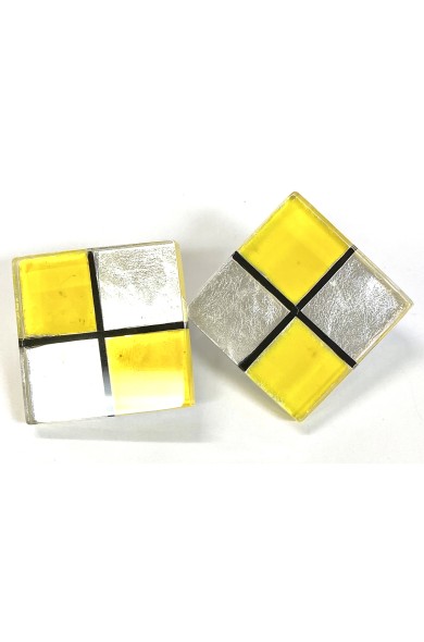 LG - DAMIER yellow clip - earrings