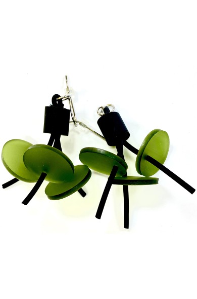 LB COINS - olive earrings