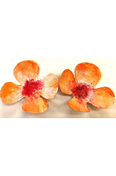 DORA orange BLUME - earrings 1