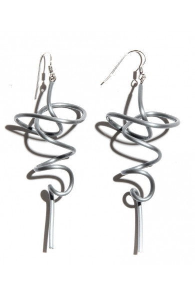 SC Curl earrings - metal grey