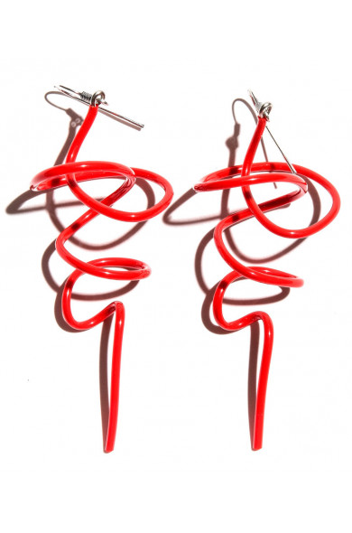 SC Curl earrings - red