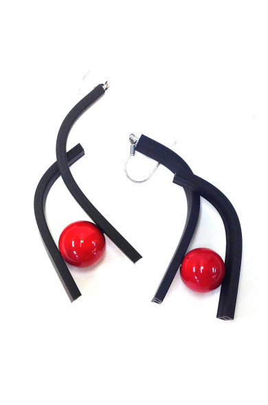 SC Eyes earrings - blk/red