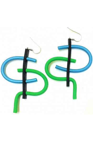 SC Tag earrings - aqua...