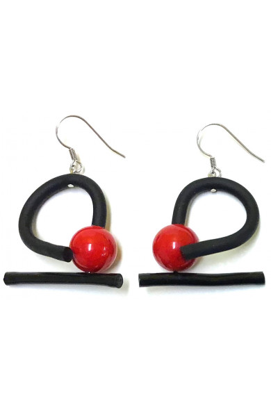 SC Tori earrings - blk/red