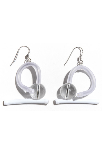 SC Tori earrings - white/clear