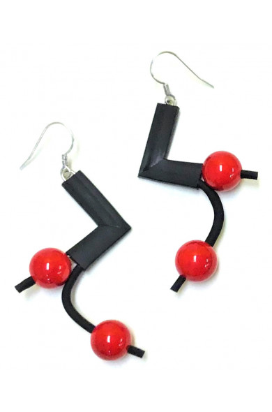 SC Tui earrings - blk/red