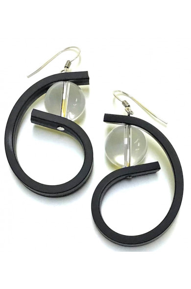 SC Virgule earrings - black/clear