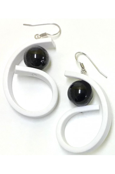 SC Virgule earrings - white/black