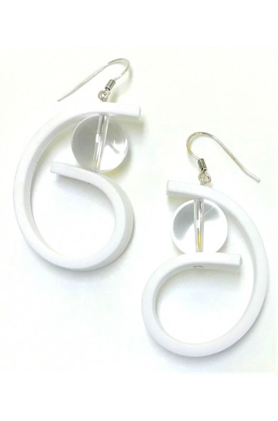 SC Virgule earrings - white/clear
