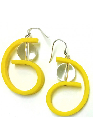 SC Virgule earrings - yellow/clear