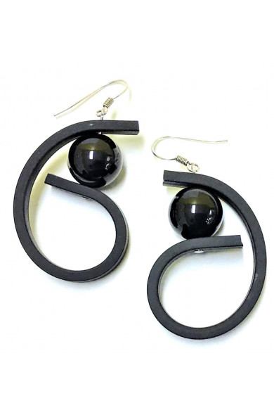 SC Virgule earrings - black/black