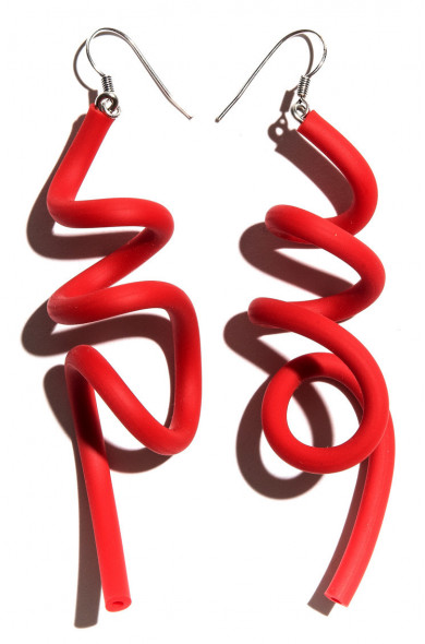 SC Wave earrings - red