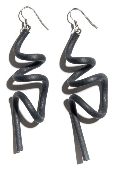 SC Wave earrings - black...