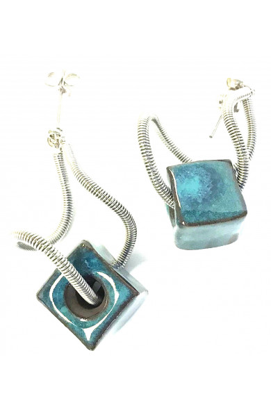 SGP ceramic Cube earring - blue