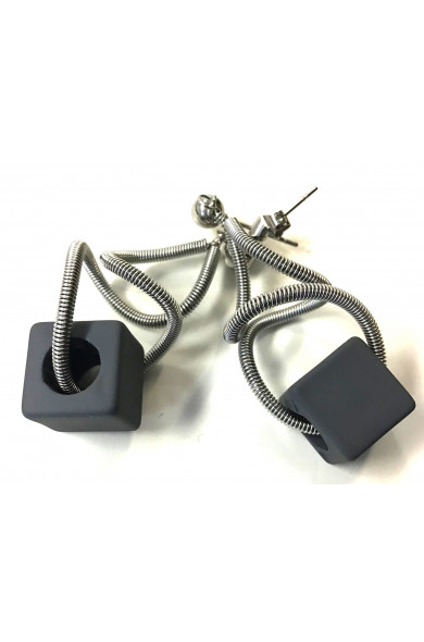 SGP rubber Cube earring - grey