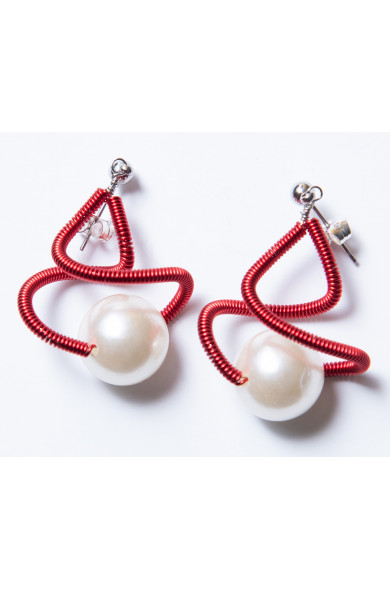SGP Sat earring lg - red/white