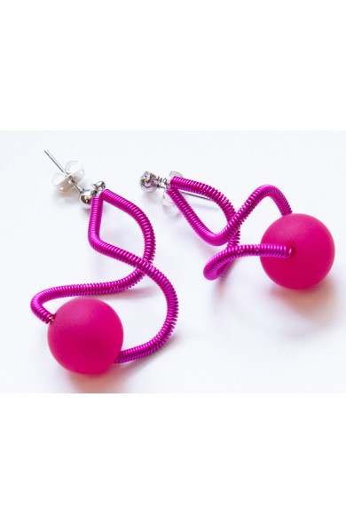 SGP Sat earring lg - fuchsia