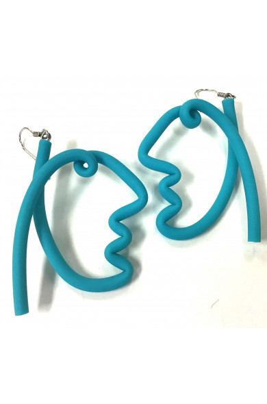 SC Face earrings - turquoise