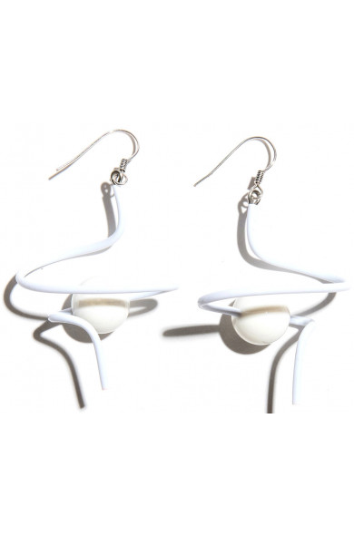 SC Zig Zag earrings - white/white
