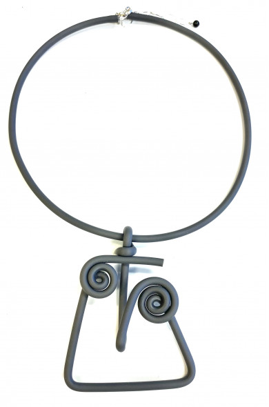 SC FACE PETITE grey - necklace
