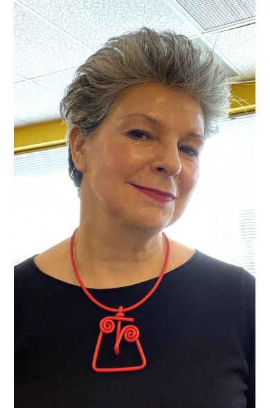 SC FACE PETITE red - necklace