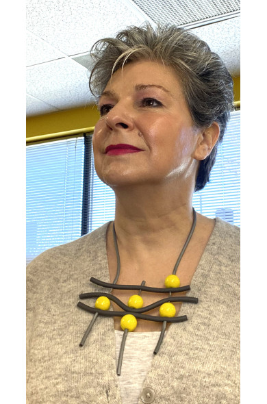 SC WAVES grey/yellow - necklace