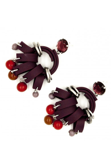 KLAMIR earrings 01E aubergine