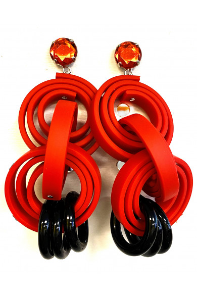 KLAMIR Earrings AN02 red/blk