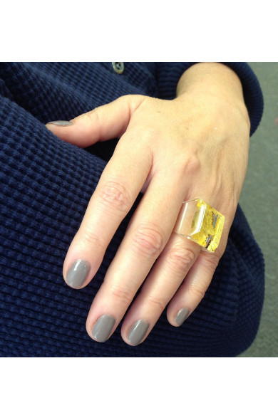 LG - Feuille Facette ring - gold