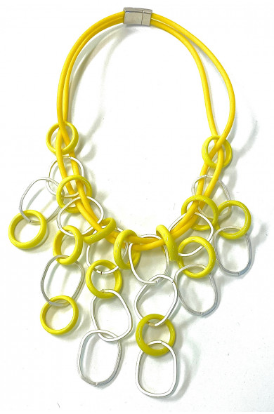 SC METAL RINGS CLIC yellow - necklace
