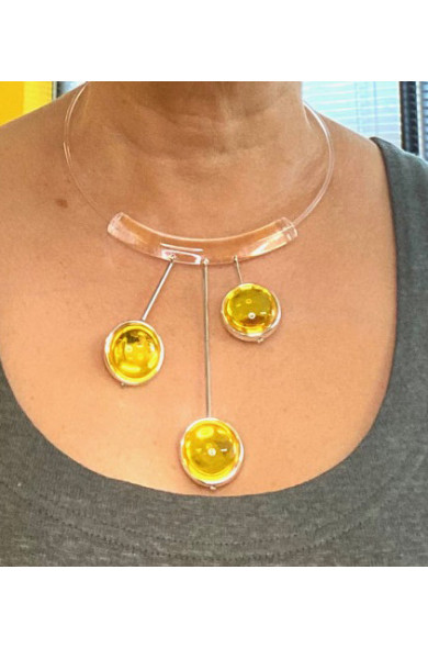 LG - BAKARA yellow - pendant 3 glass domes