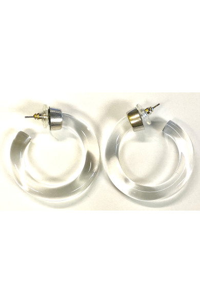 LG - Coco clear - hoop post earrings
