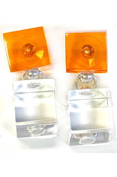 LG - 2 cubes earrings - orange
